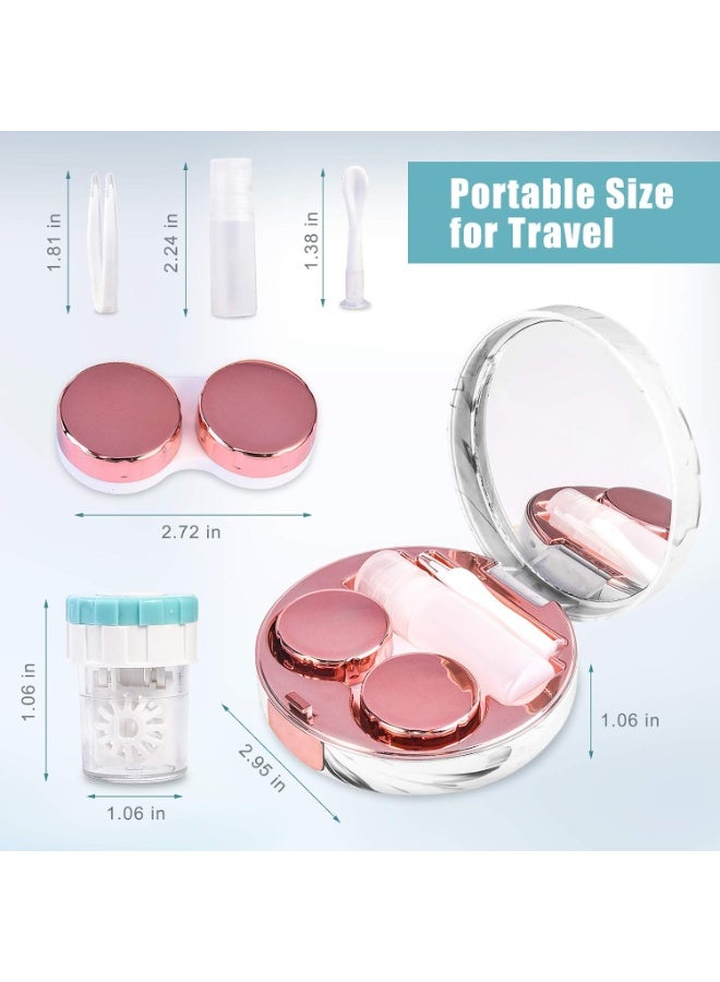 عدسة الاتصال مجموعة السفر مع غسالة نظيفة ، صندوق الاتصال المحمول مع زجاجة حل أداة إزالة الملمس المرآة لليوم في الهواء الطلق - Image 4